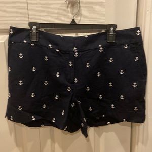 Loft New With Tags size 10 navy shorts with white anchors